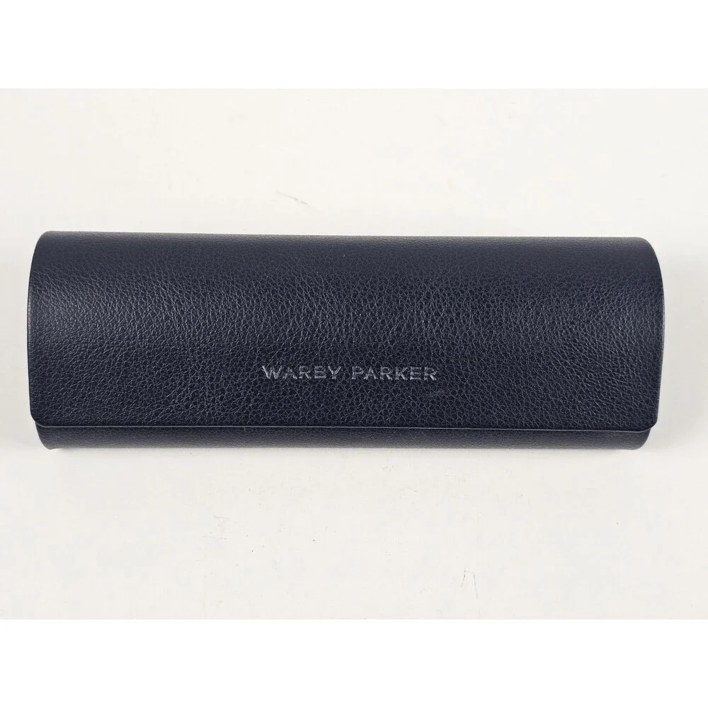 Warby Parker Navy Blue Hard-Shell Magnetic Eyeglass Case 'Nice To See You'